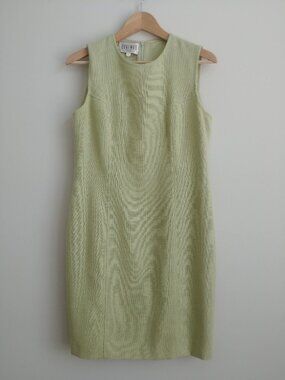 Vintage made in Canada Braemar Petites 10 chartreuse light green sheath dress